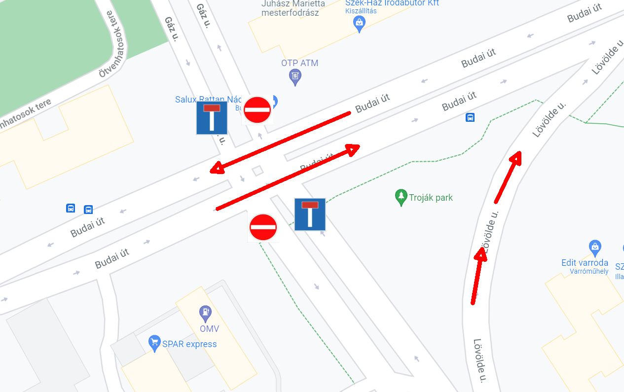 Kedd reggeltől szombatig forgalomkorlátozás lesz a Budai - Gáz utca kereszteződésben